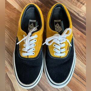 Vans Ultracush Pro Yellow Corduroy Black Suede Low-Top Sneakers Size 8 Men